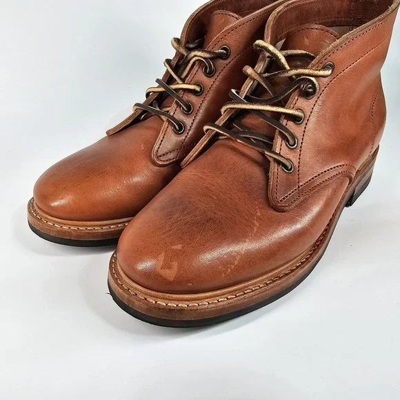 Truman Boot Co Service Work Boots Mens Size 6 USA Chukka Dainite Lug Sole Tan - Picture 10 of 16